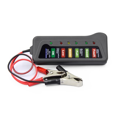 电瓶检测仪 12V Battery Tester便携式汽车电瓶测试仪 带6个LED