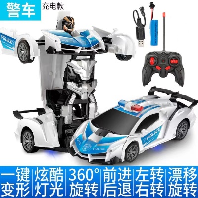 1:18变形遥控汽车一键变形机器人儿童玩具车电动遥控车仿真车模型