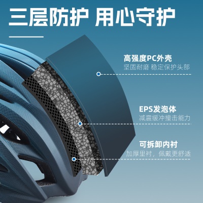西骑者渐变头盔一体成型骑行头盔单车公路安全帽透气运动头盔装备