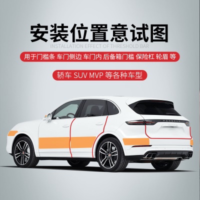 汽车门槛条K5D碳纤维防踩贴保护条贴改装纳米车门防踩安全防护贴
