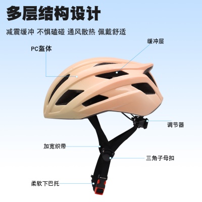 厂家批发骑行头盔一体成型成人男女公路车单车自行车头盔跨境认证