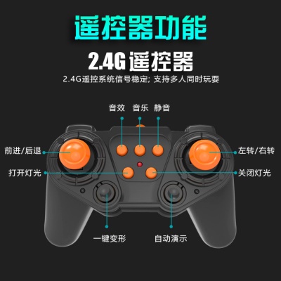 跨境1:18一键变形遥控汽车2.4G电动赛车金刚机器人儿童玩具车模型